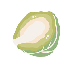 Brussels sprout Illustration of fresh vegetables hand-drawn flat vector elements Organic Food Invitations, gifts, greeting cards, print, textile