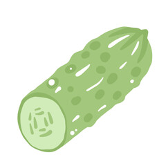 Cucumber Illustration of fresh vegetables hand-drawn flat vector elements Organic Food Invitations, gifts, greeting cards, print, textile