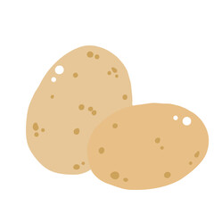 Potatoes Illustration of fresh vegetables hand-drawn flat vector elements Organic Food Invitations, gifts, greeting cards, print, textile