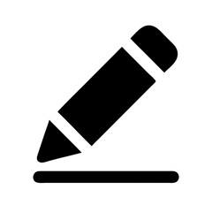 pencil glyph  vector flat icon