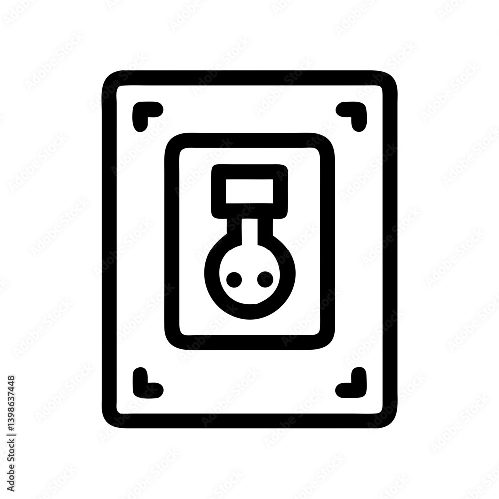 Poster telephone socket icon for connectivity and communication