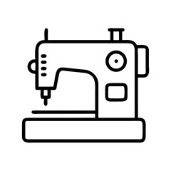 Sewing machine outline icon for textile crafts and design  