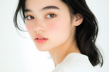 Portrait of a young woman with natural beauty.