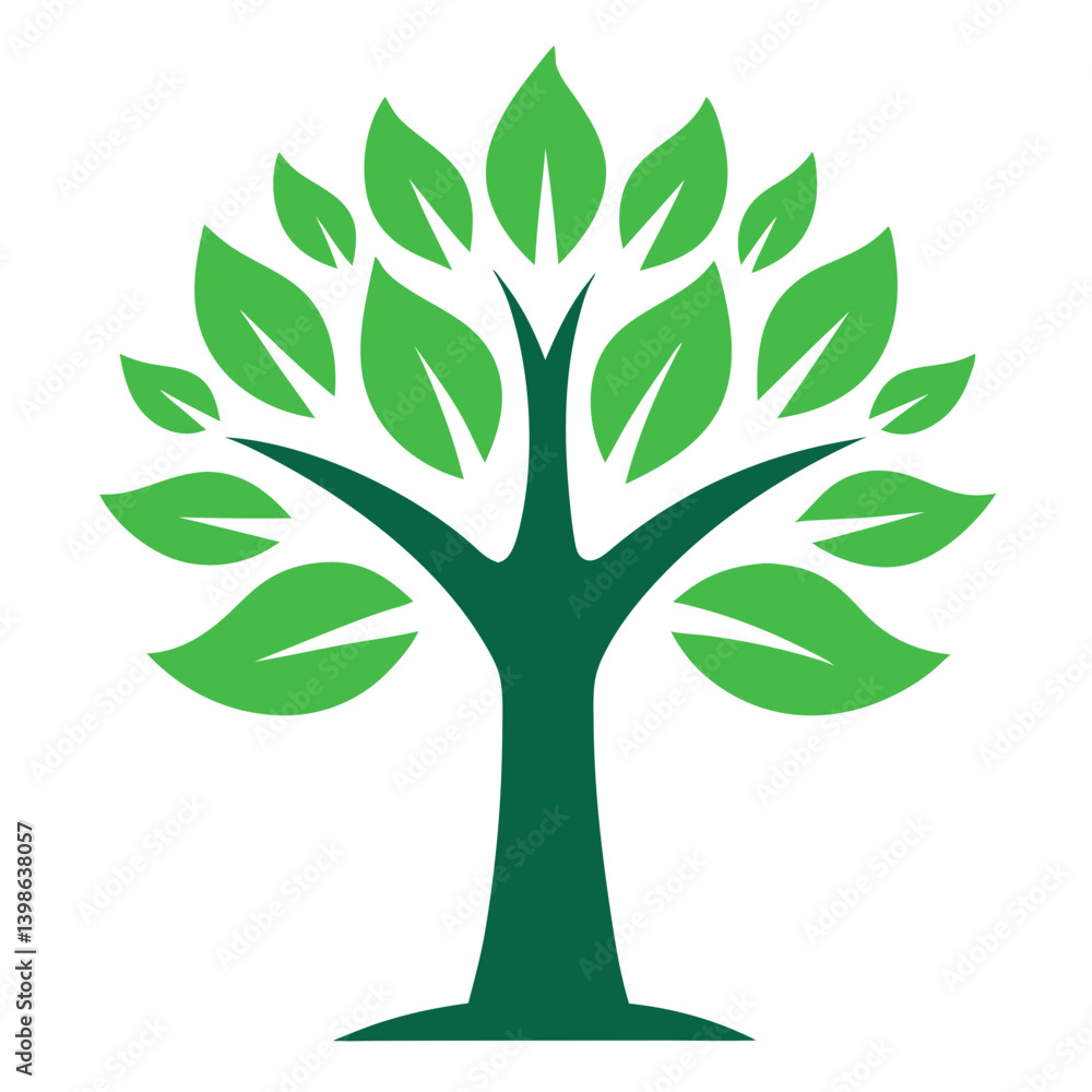 Poster tree tech logo icon on a white background with a futuristic touch