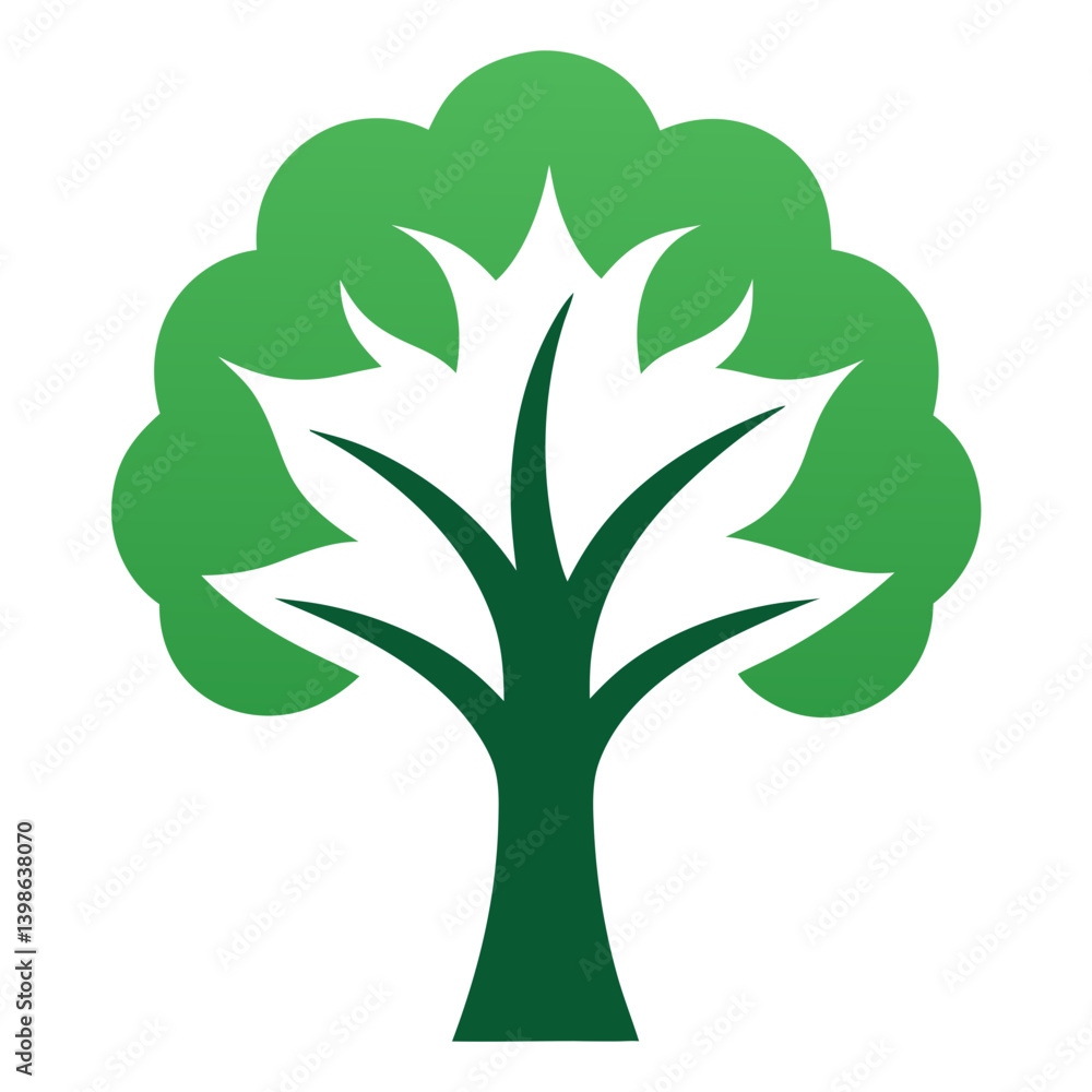 Poster tree tech logo icon on a white background with a futuristic touch