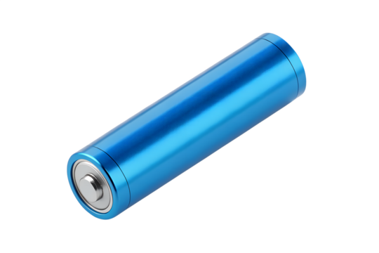 Isolated rechargeable aa battery power cell energizer for electronic devices use on transparent background