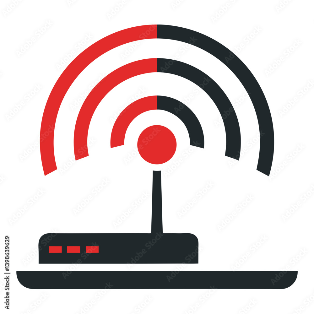 Leinwandbilder seamless connection: wifi signal and router icon on white background