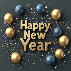 Naklejka premium A 2026 New Year celebration layout, showcased against a rich, dark blue setting