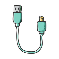 usb cable icon, usb cable vector illustration-simple illustration of usb cable, perfect for usb cable logos and icons