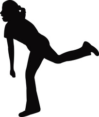 a girl jumping body silhouette vector