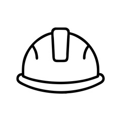 Construction Helmet Outline Design on White Background  