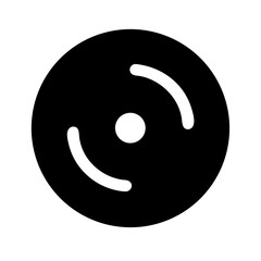 record vinyl glyph  vector flat icon