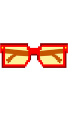 eight-bit red glasses