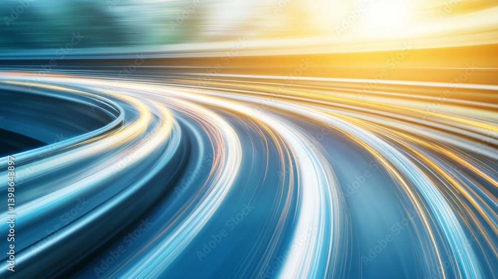 Poster close-up of abstract blue-white beam lines converging from the sides, resembling a tunnel that symbo