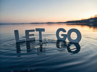 Let Go Text in Water for Inner Peace Concept. mental health blog image