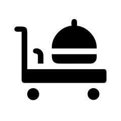 room service glyph  vector flat icon