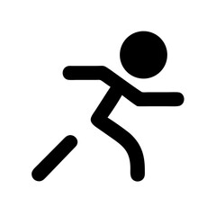 running glyph  vector flat icon