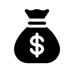 sack dollar  vector flat icon