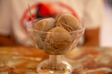 Scoops of Chocolate Ice Cream