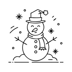 snowman icon, snowman vector illustration-simple illustration of snowman, perfect for snowman logos and icons