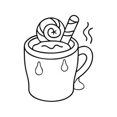 hot cocoa icon, hot cocoa vector illustration-simple illustration of hot cocoa, perfect for hot cocoa logos and icons
