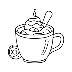 hot cocoa icon, hot cocoa vector illustration-simple illustration of hot cocoa, perfect for hot cocoa logos and icons