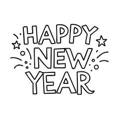happy new year text icon, happy new year text vector illustration-simple illustration of happy new year text, perfect for happy new year text logos and icons