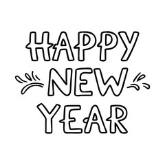 happy new year text icon, happy new year text vector illustration-simple illustration of happy new year text, perfect for happy new year text logos and icons