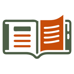 Obraz premium Open book illustration showcasing pages in vibrant colors 