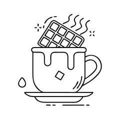 hot chocolate icon, hot chocolate vector illustration-simple illustration of hot chocolate, perfect for hot chocolate logos and icons
