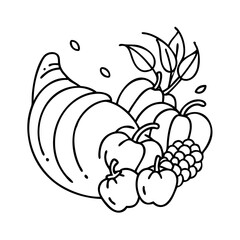 thanksgiving cornucopia icon, thanksgiving cornucopia vector illustration-simple illustration of thanksgiving cornucopia, perfect for thanksgiving cornucopia logos and icons