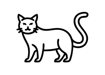 Obraz premium Icon of a simple line drawing of a cat. cymric.