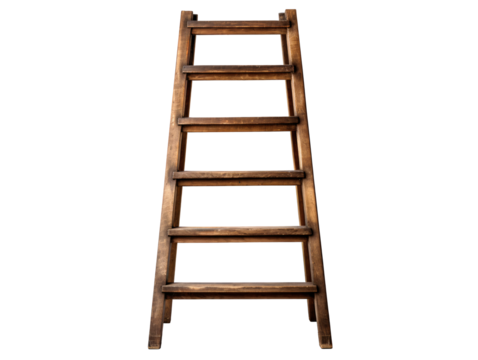 a wooden ladder with six planks