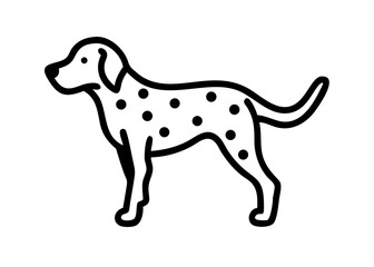 Fototapeta premium Icon of a simple line drawing of a dog. dolmatian.
