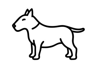 Fototapeta premium Icon of a simple line drawing of a dog. bull terrier.