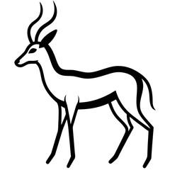 Fototapeta premium deer silhouette vector line art