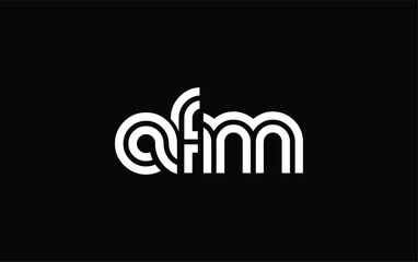 AFM Creative Unique Modern Letter Logo Design. Stylized logo featuring a unique letter design, presenting abstract minimalist aesthetics and modern appeal.