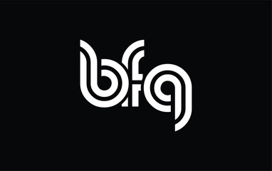 BFQ Creative Unique Modern Letter Logo Design. Stylized logo featuring a unique letter design, presenting abstract minimalist aesthetics and modern appeal.