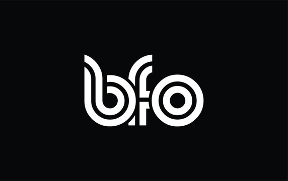BFO Creative Unique Modern Letter Logo Design. Stylized logo featuring a unique letter design, presenting abstract minimalist aesthetics and modern appeal.