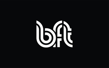 BFT Creative Unique Modern Letter Logo Design. Stylized logo featuring a unique letter design, presenting abstract minimalist aesthetics and modern appeal.