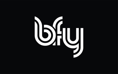 BFY Creative Unique Modern Letter Logo Design. Stylized logo featuring a unique letter design, presenting abstract minimalist aesthetics and modern appeal.