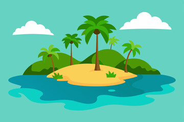 Obraz premium tropical island with palm trees