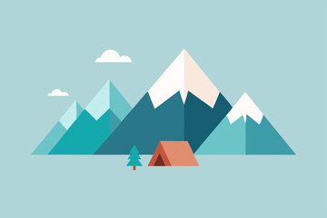 vector illustration of a set of mountains