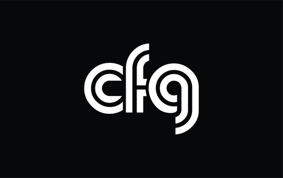 CFG Creative Unique Modern Letter Logo Design. Stylized logo featuring a unique letter design, presenting abstract minimalist aesthetics and modern appeal.