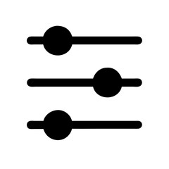 settings sliders glyph  vector flat icon
