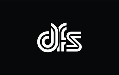 DFS Creative Unique Modern Letter Logo Design. Stylized logo featuring a unique letter design, presenting abstract minimalist aesthetics and modern appeal.