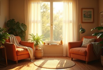 bright light streaming through open window illuminating cozy room space sunrays dust motions, sunlight, vintage, beams, shine, illumination, view, air