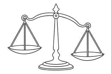 Balance scale legal concept line sketch