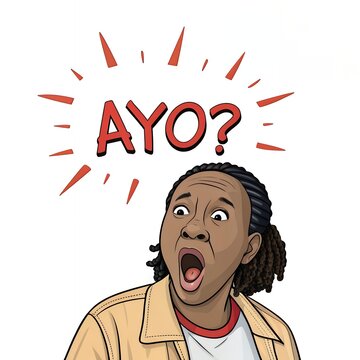 Surprised Man Cartoon Ayo Illustration Pop Art Style