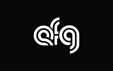 EFG Creative Unique Modern Letter Logo Design. Stylized logo featuring a unique letter design, presenting abstract minimalist aesthetics and modern appeal.